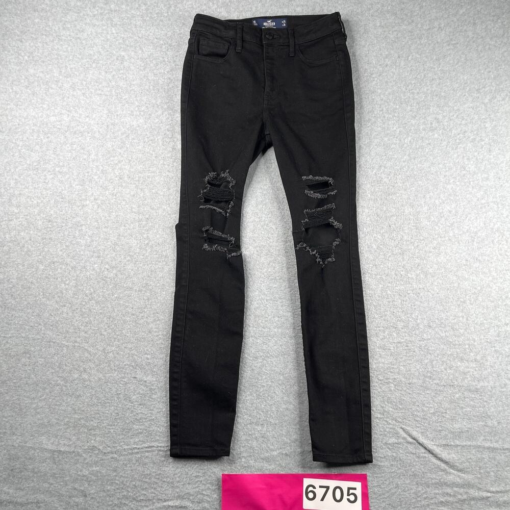 Hollister Jeans Womens Size 1S Black Distressed Stretch Casual